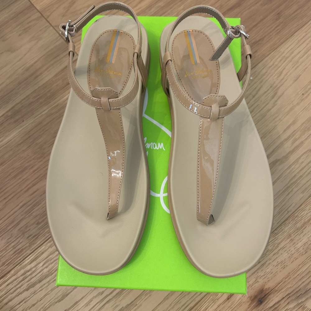 Sam Edelman Beige Patent Leather Sandals
